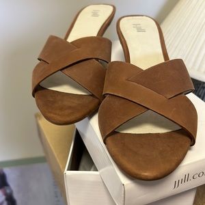 J Jill cross strap slides in Cognac size 7